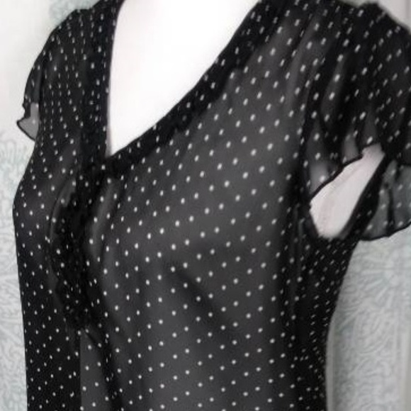 Lilly Rose Polka Dot Sheer Blouse - Size Small - Picture 4 of 4